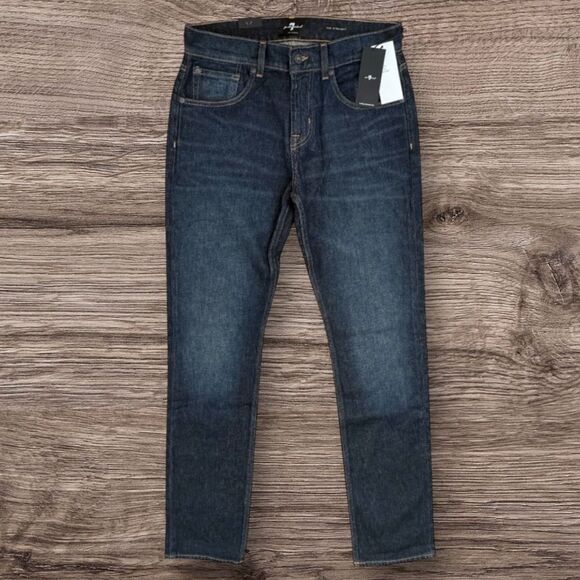7 For All Mankind The Straight Classic Dark Blue Jeans Los Angeles Men’s Size 30 - Picture 1 of 15